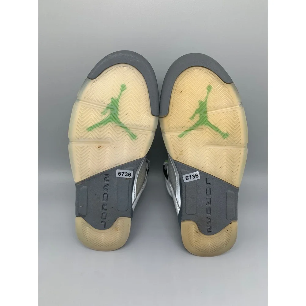 Jordan 5 Retro GS Green Bean Silver Shoes DQ3734-003 Men Sz 6 Women Sz 7.5